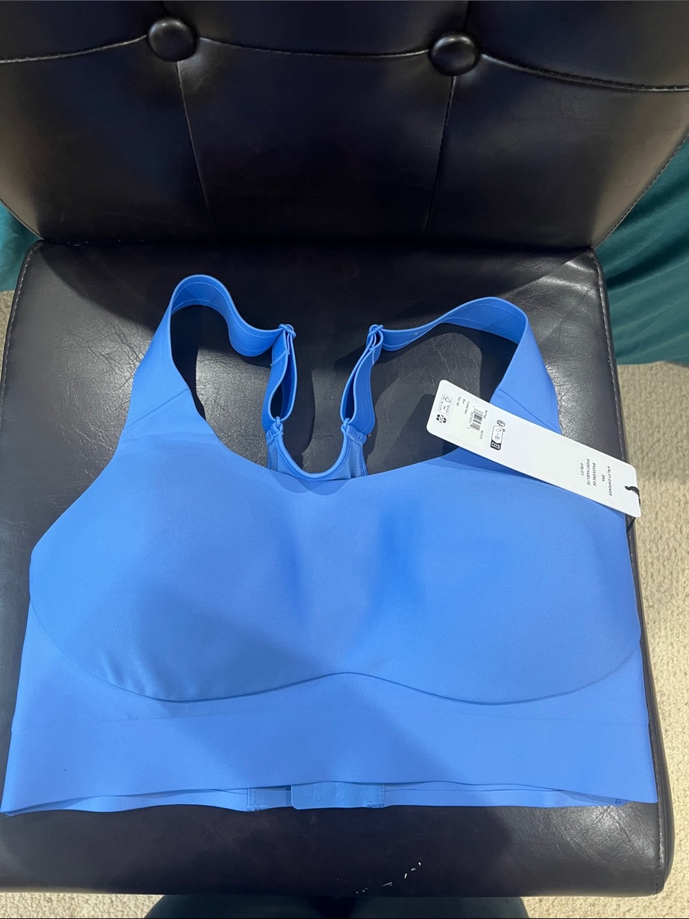 ALO Yoga Crystal Clear Blue Padded Sports Bra